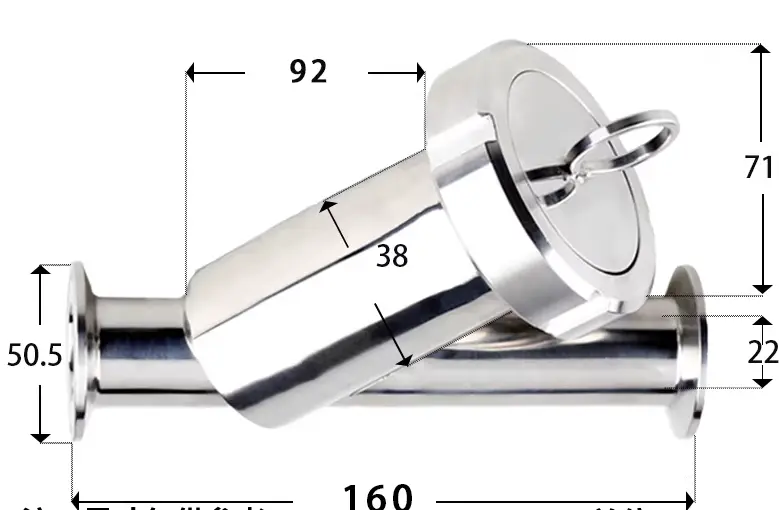 Filtr 0,5mm pore size, y typ, DN25 ,průběžný, clamp 50