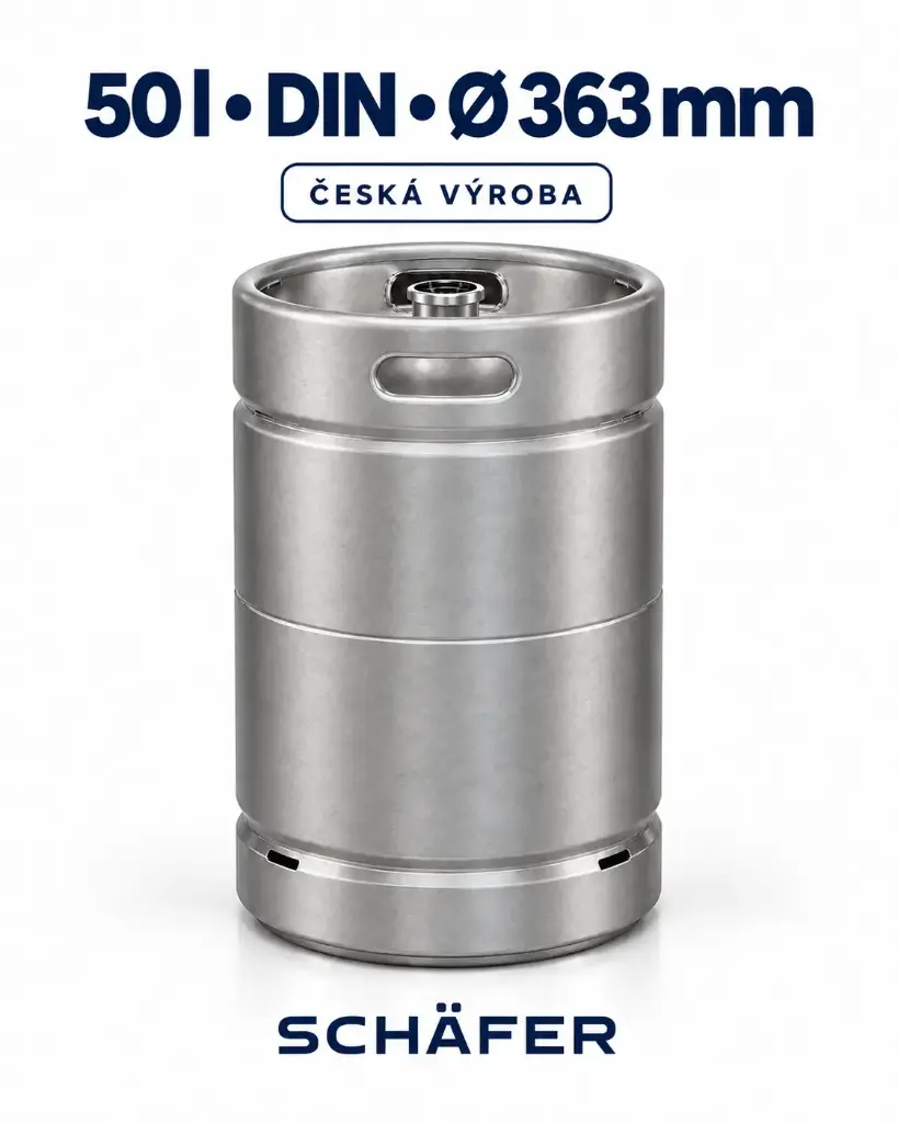 SCHÄFER–SUDEX KEG 50 l DIN – stohovatelný, česká výroba