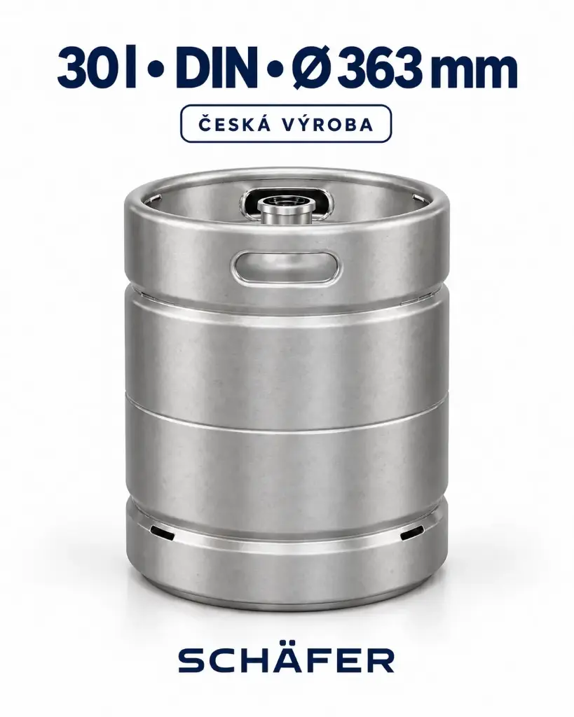 SCHÄFER–SUDEX KEG 30 l DIN – stohovatelný, česká výroba