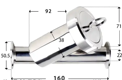 [15109] Filtr 0,5mm pore size, y typ, DN25 ,průběžný, clamp 50
